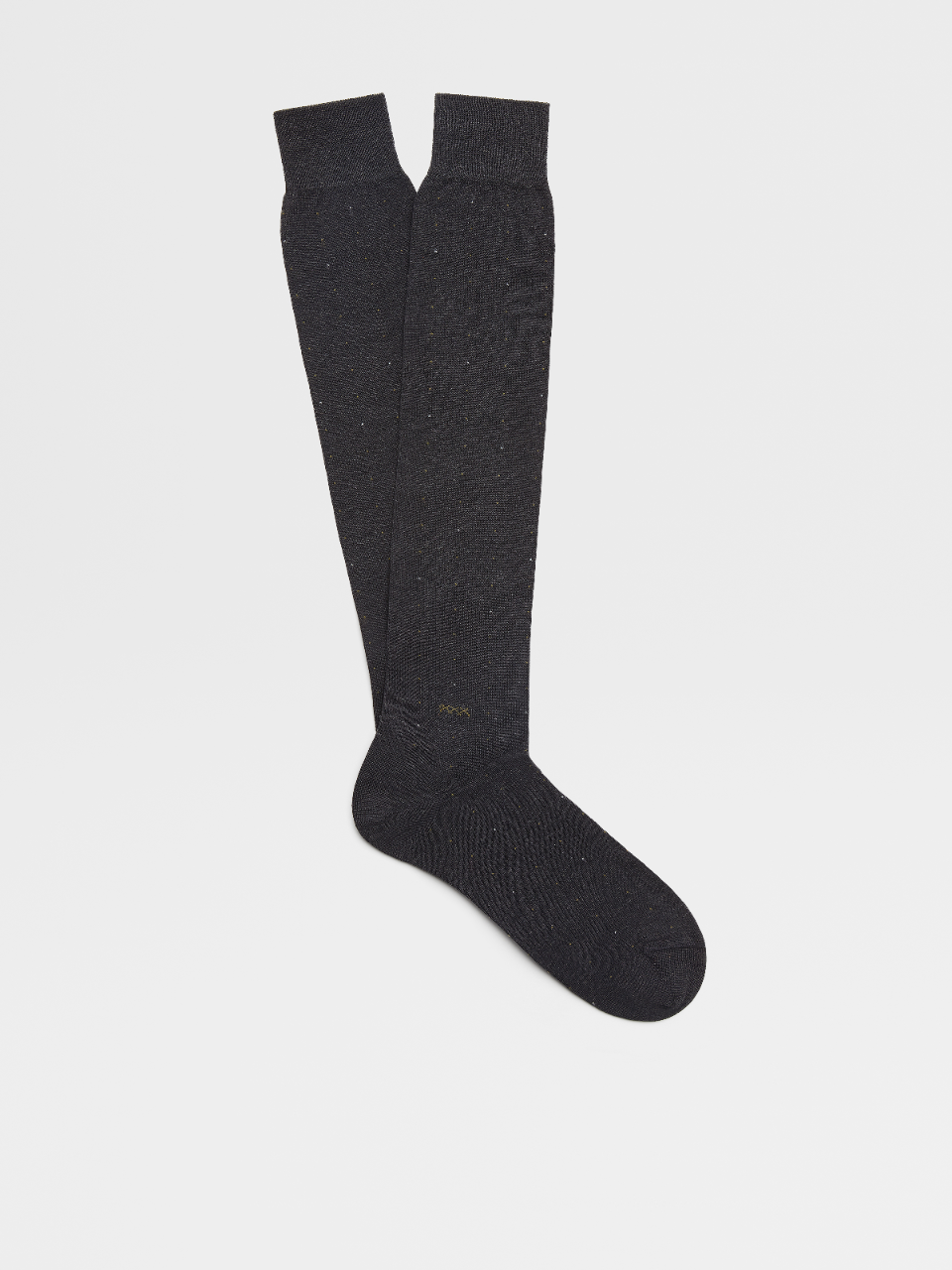 Dark Grey Polka Dots Cotton Mid Calf Socks